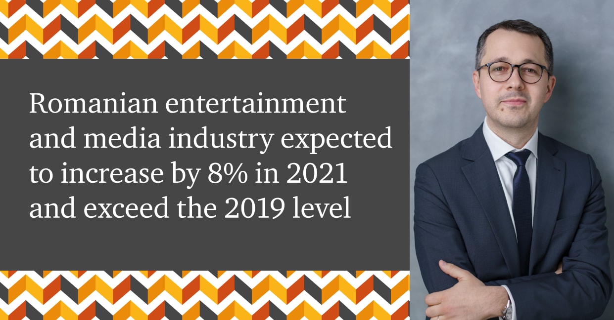 Se preconizează că industria românească de divertisment și media va crește cu 8% în 2021 și va depăși nivelul din 2019.